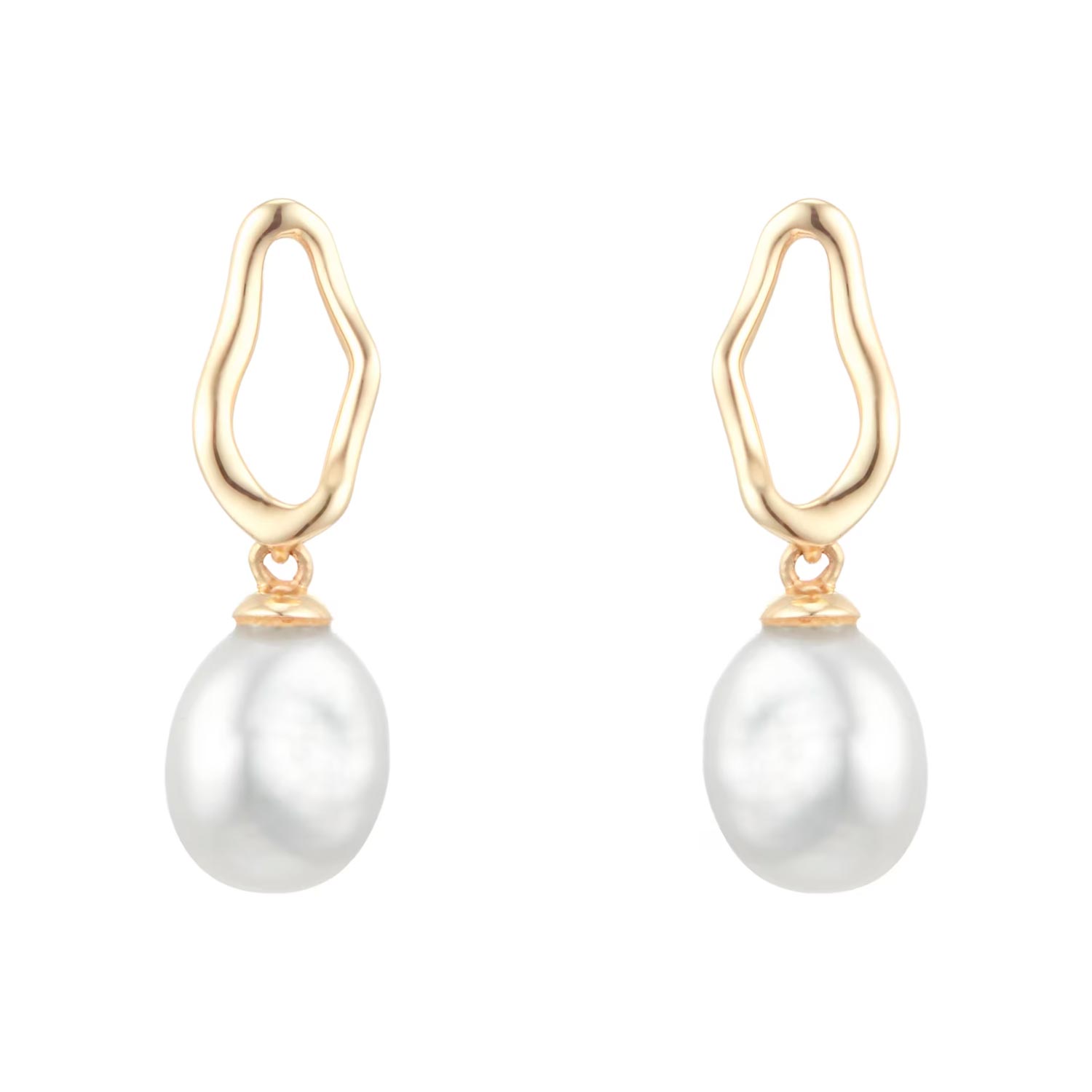 18ct Yellow Gold Baroque Pearl Stud Earrings – Lily Blossom SV