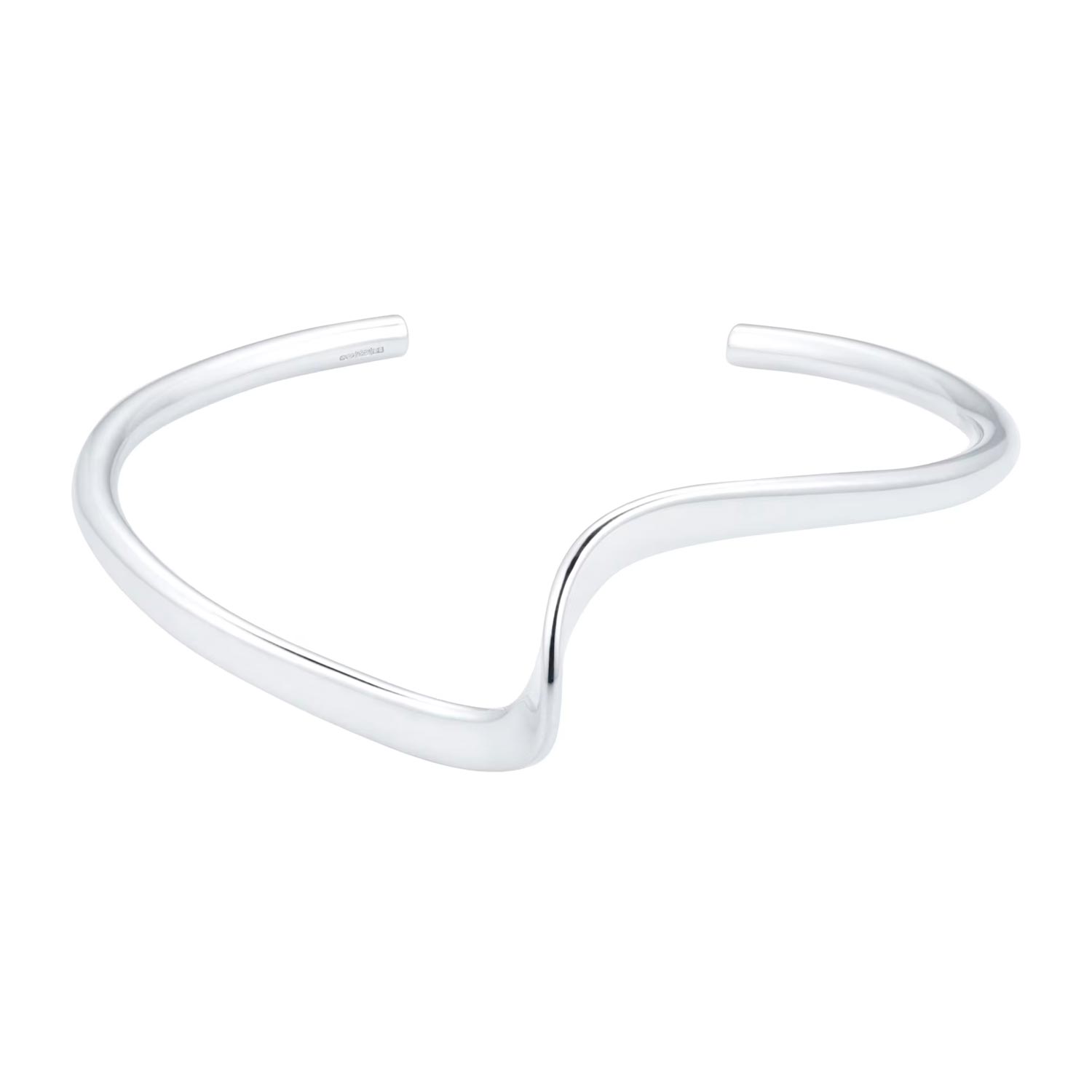 Silver Torque Wave Bangle S Design – Lily Blossom SV